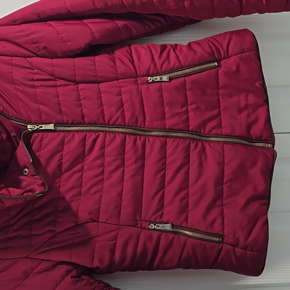 Small Maroon Active USA Puffer Coat - Picture 2 of 11
